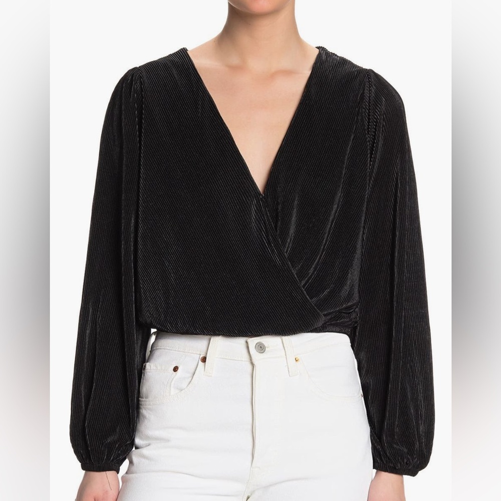 ASTR Black Pleated Blouse